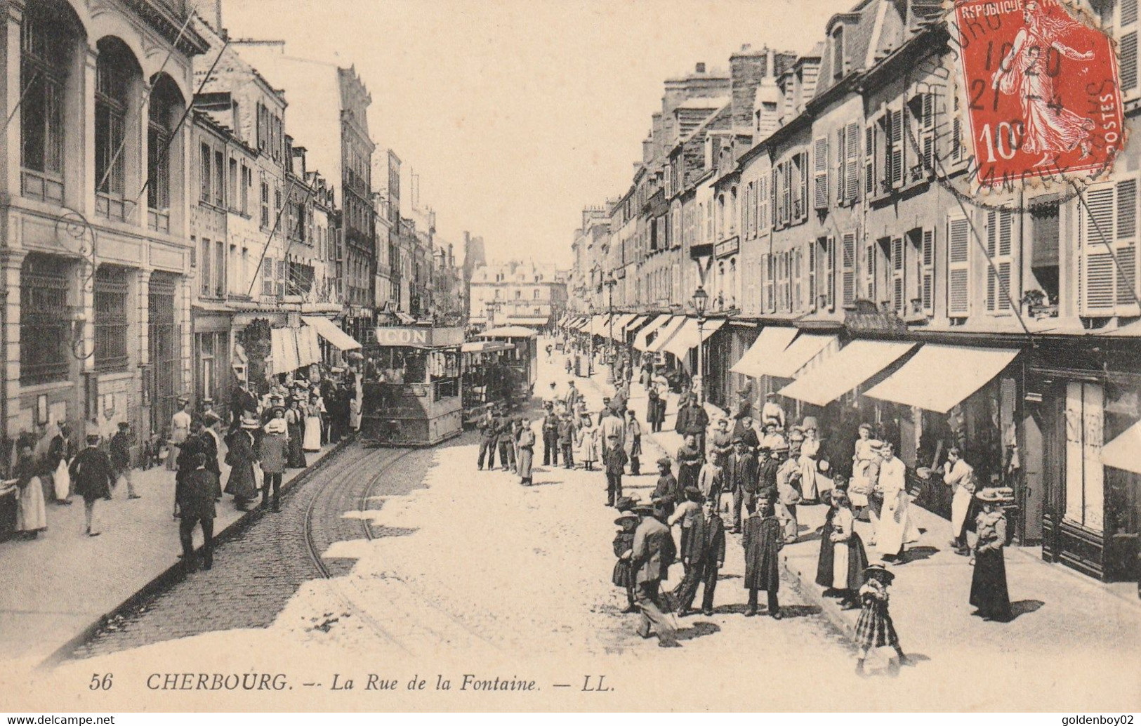 50 Cherbourg, La Rue De La Fontaine, Tramway - Cherbourg