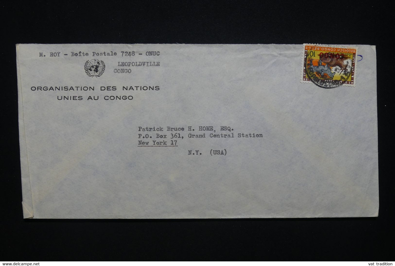 CONGO - Enveloppe Des Nations Unies Au Congo Pour New York - L 98641 - Autres & Non Classés