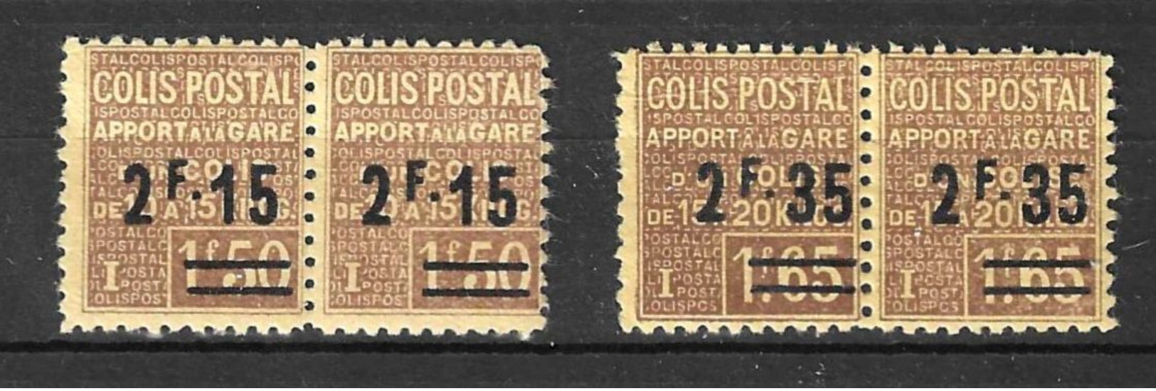 France Colis Postaux YT N° 89 Et N° 90 En Paires Neufs ** MNH. TB. A Saisir! - Neufs