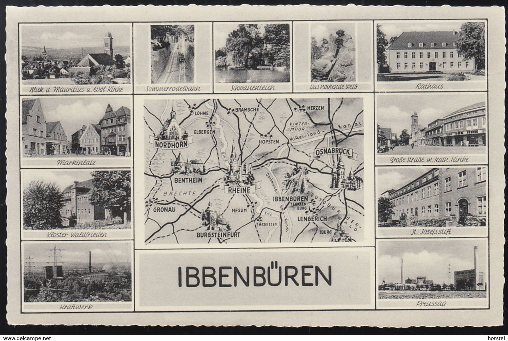 D-49477 Ibbenbüren - Alte Ansichten - Map - Plan - Preussag - Marktplatz - Kraftwerk - Ibbenbueren