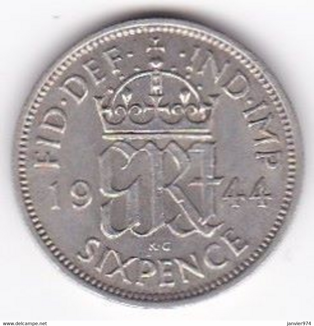 Grande Bretagne. 6 Pence 1944. George VI ,en Argent - H. 6 Pence