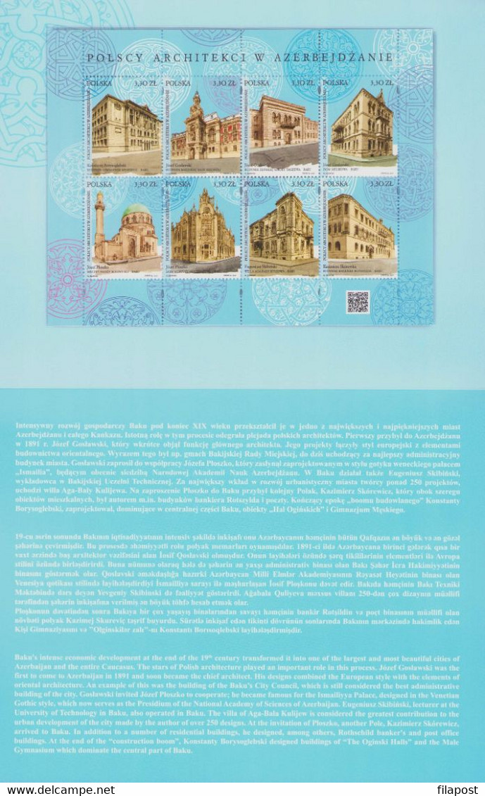 POLAND 2019 Booklet / Polish Architects In Azerbaijan, Buildings, Architecture, City / Sheet MNH** - Cuadernillos