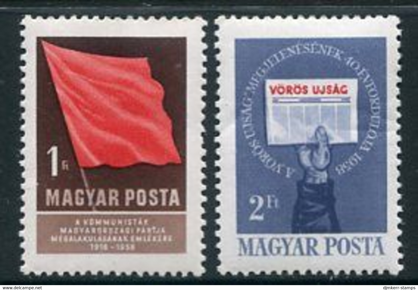 HUNGARY 1958 Communist Party MNH / **.  Michel 1559-60 - Unused Stamps