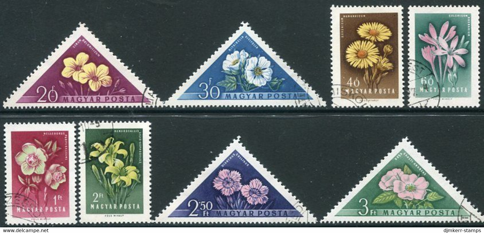 HUNGARY 1958 Flowers Set Of 8 Used.  Michel; 1534-41 - Used Stamps