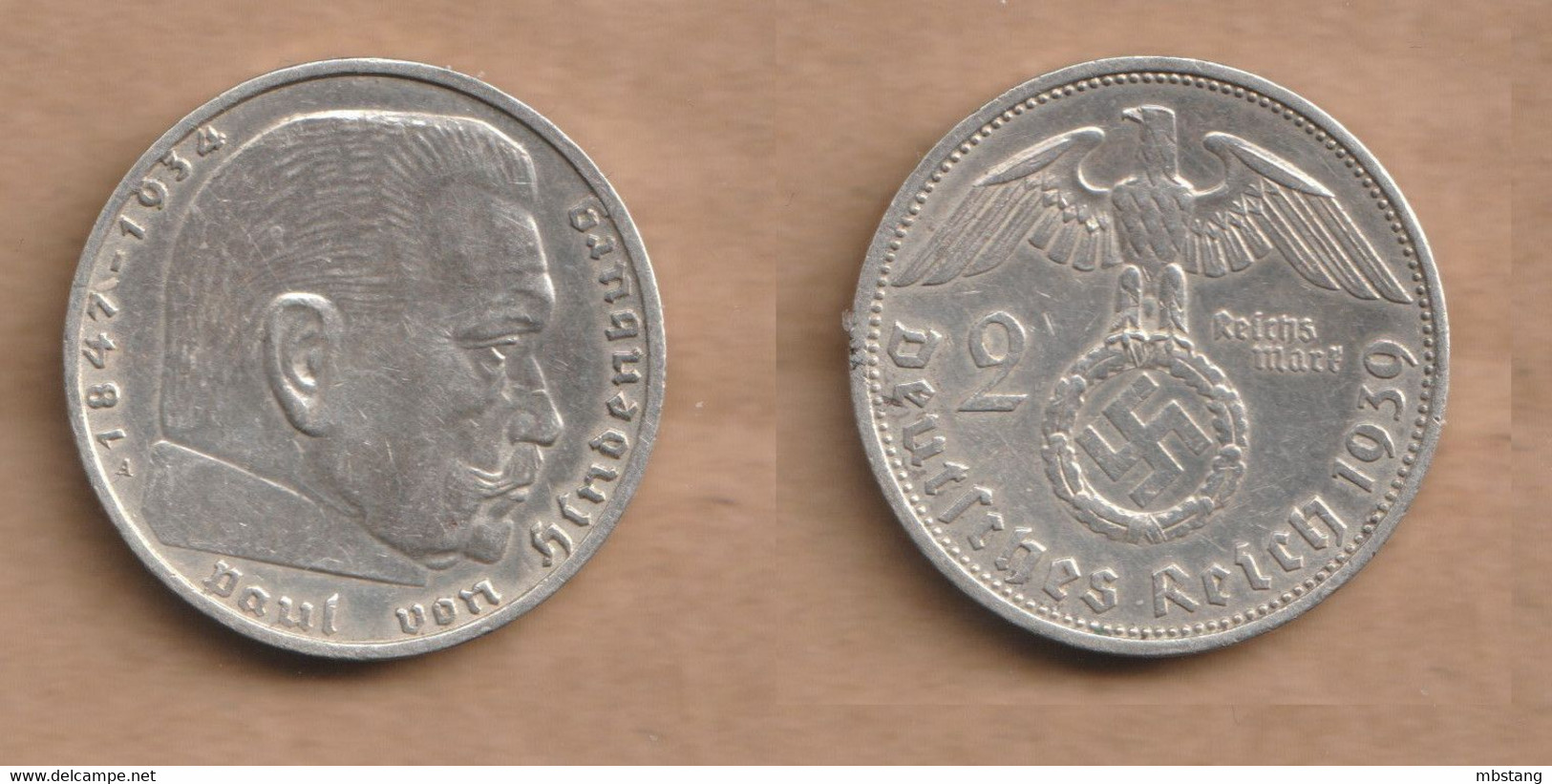 ALEMANIA  2 Reichsmark  1939 A Silver (.625) • 8 G • ⌀ 25 Mm KM# 93, - 2 Reichsmark