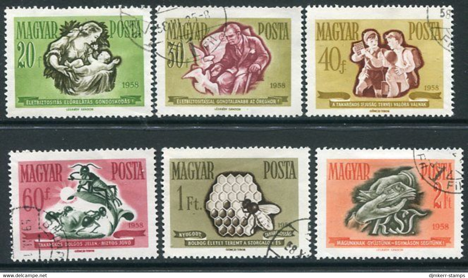 HUNGARY 1958 Savings And Life Insurance  Used.  Michel 1513-18 - Used Stamps