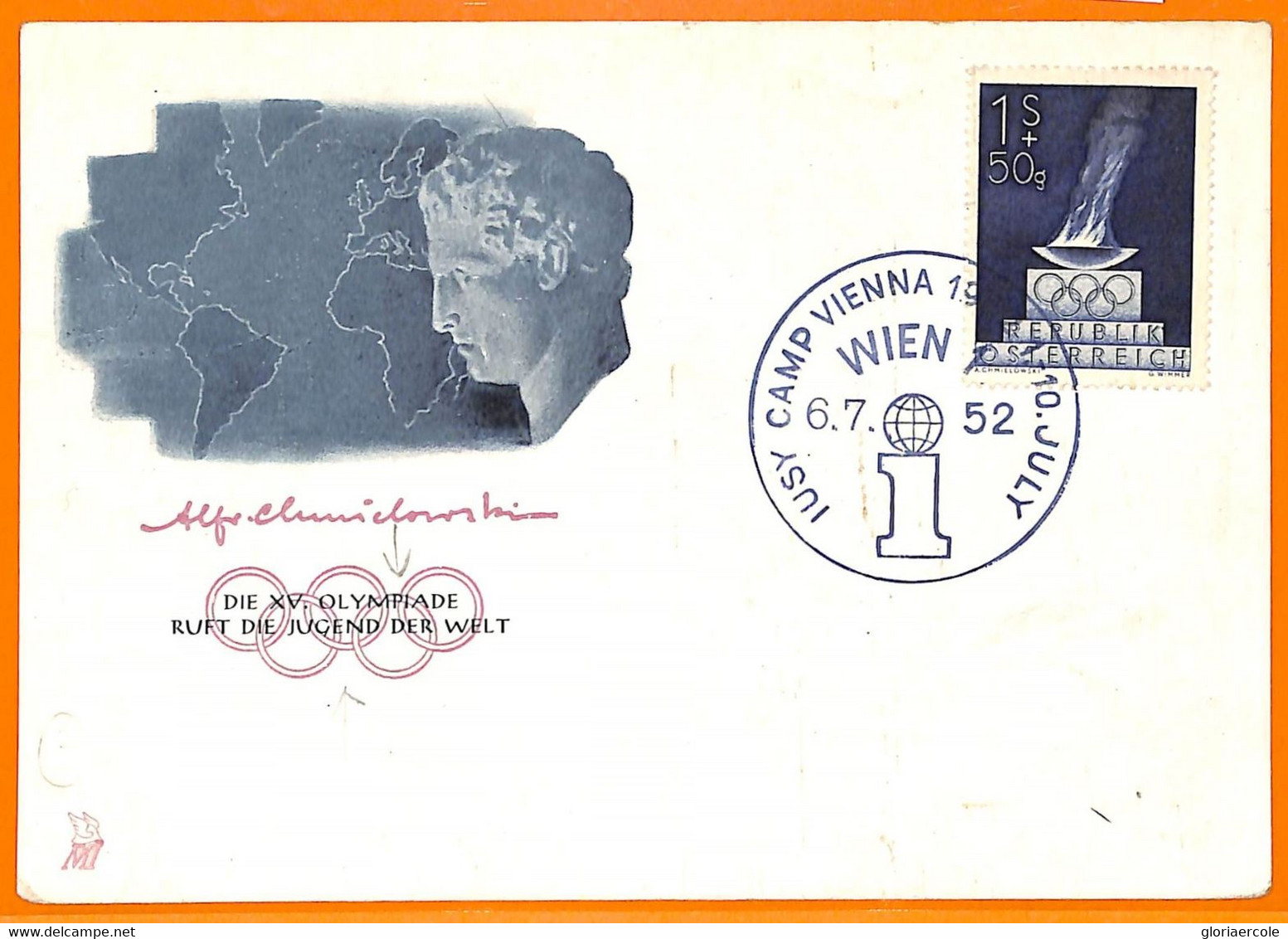 Aa2846 - AUSTRIA - POSTAL HISTORY - POSTCARD 1952 Olympic Games Postmark - Sommer 1952: Helsinki