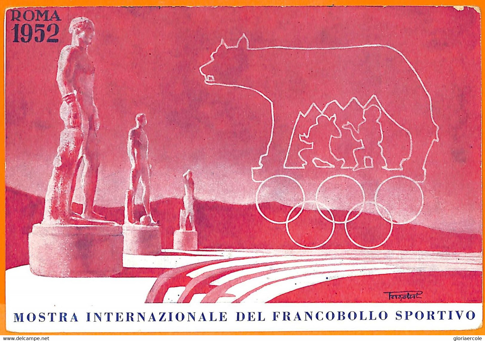 Aa2847 - Postal History - VINTAGE Illustrated CARD - 1952  Olympic Games ITALY - Verano 1952: Helsinki