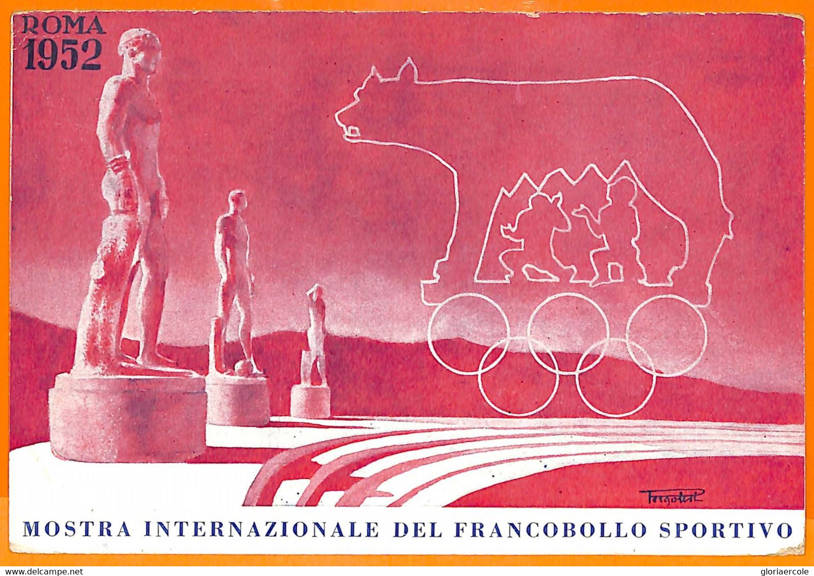 Aa2849 - Postal History - VINTAGE Illustrated CARD - 1952  Olympic Games ITALY - Sommer 1952: Helsinki