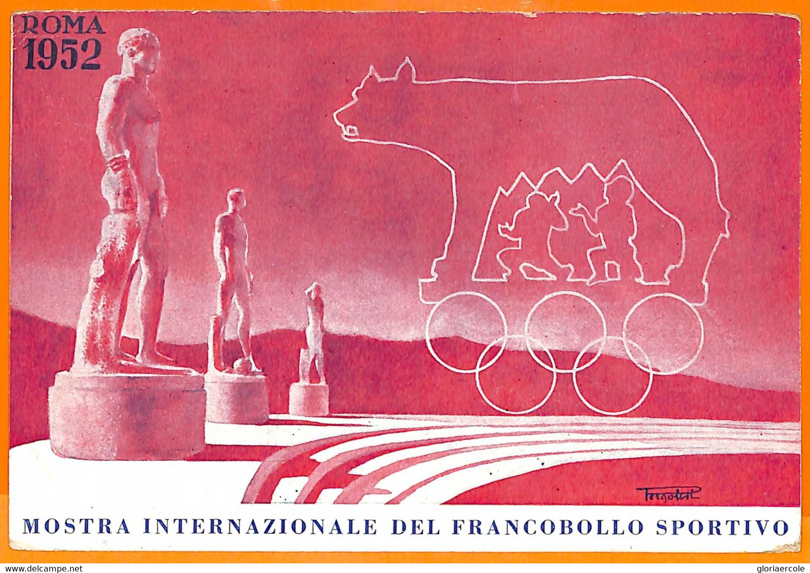 Aa2849 - Postal History - VINTAGE Illustrated CARD - 1952  Olympic Games ITALY - Verano 1952: Helsinki