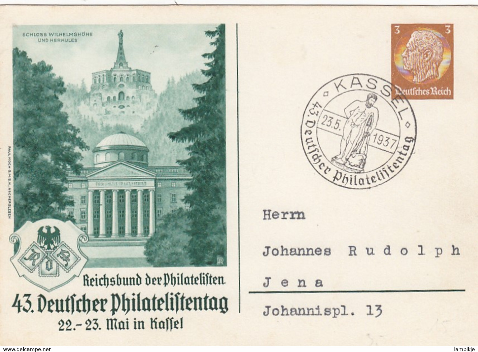 Deutsches Reich Privat Postkarte Mit Sonderstempel 1937 - Private & Local Mails