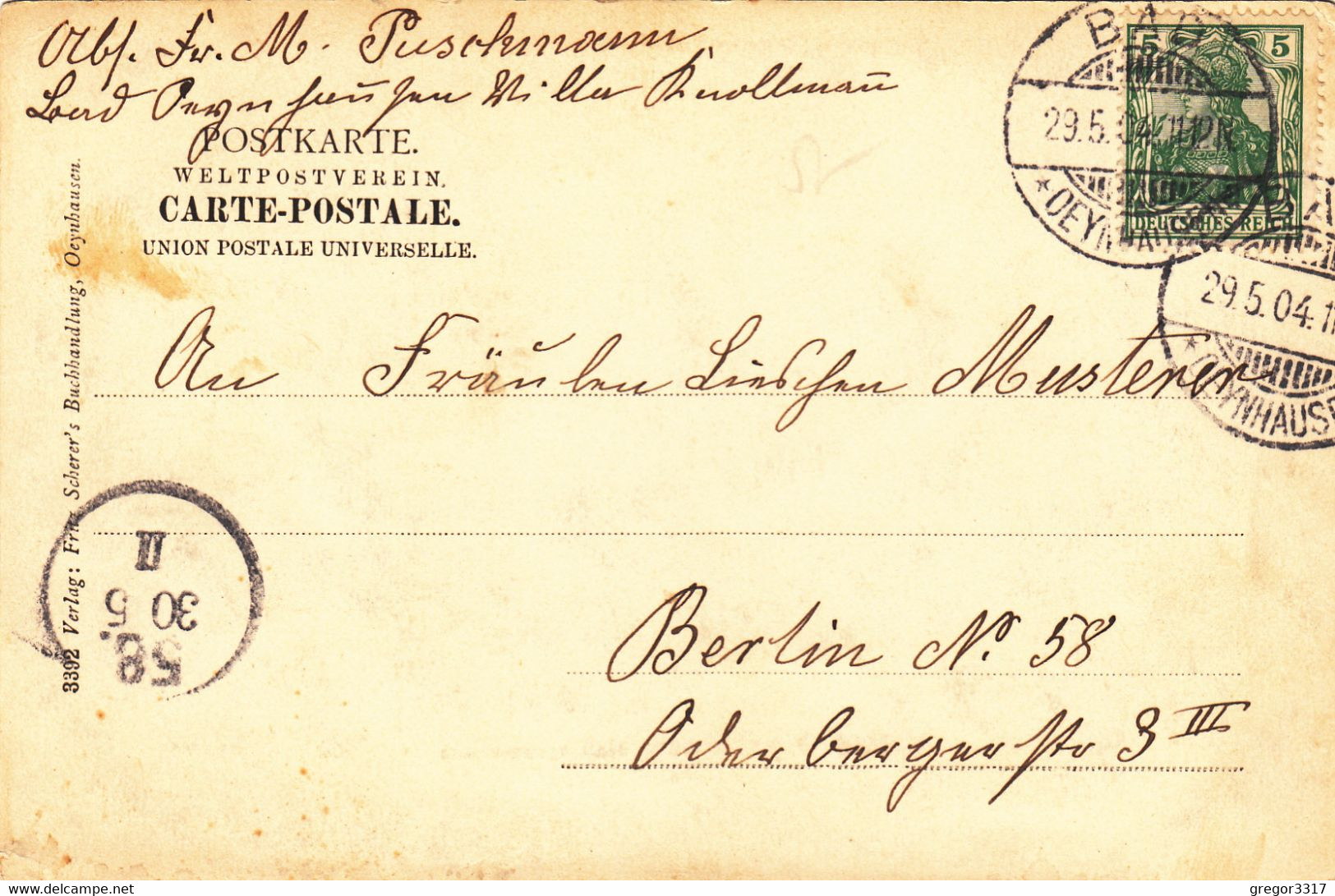 5366) BAD OEYNHAUSEN - HAUPTPROMENADE - Tolle Alte S/W LITHO - 29.05.1904 !! - Bad Oeynhausen