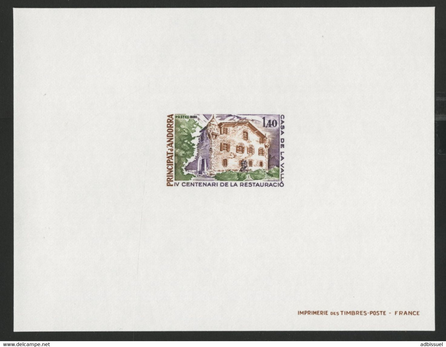 ANDORRE N° 289 EPREUVE DE LUXE MAISON DES VALLEES. TB - Unused Stamps