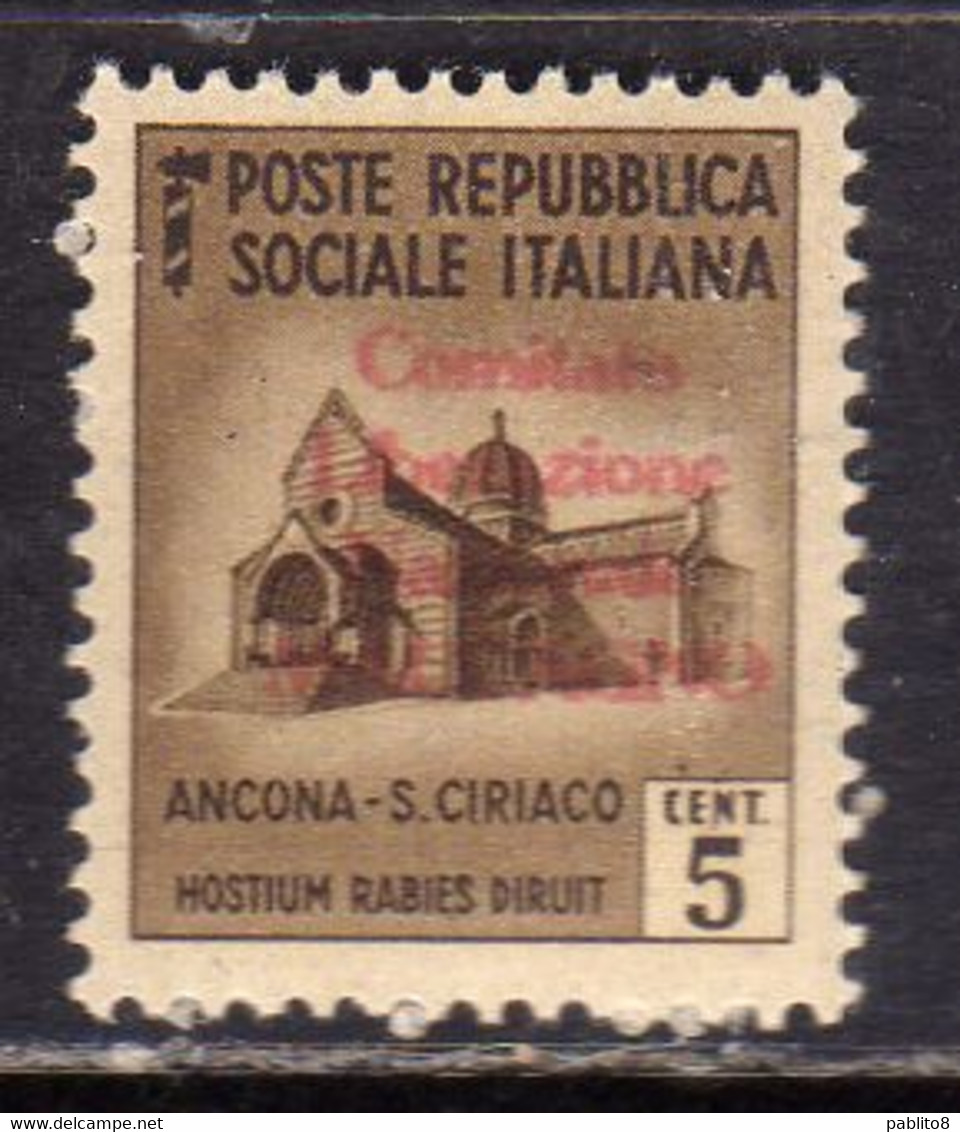 REPUBBLICA SOCIALE CLN MACCAGNO COMITATO DI LIBERAZIONE NAZIONALE 1945 CENT. 5c  MNH - Comite De Liberación Nacional (CLN)