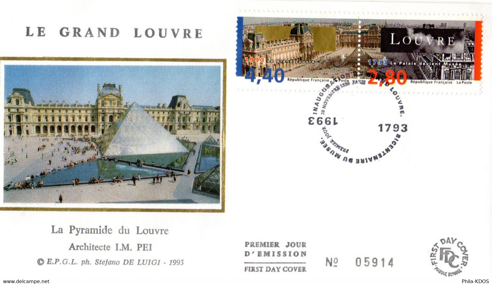 &#9989; " 200 ANS DE LA CREATION DU MUSEE DU LOUVRE " Sur Enveloppe 1er Jour Sur Soie. N° YT 2851 2852. FDC - Museums