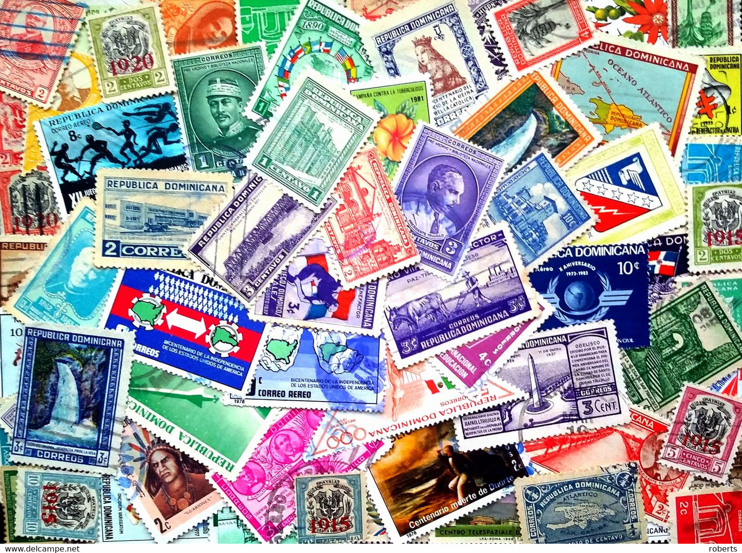 Dominicana, 100 Used Stamps. (589c) - Dominikanische Rep.