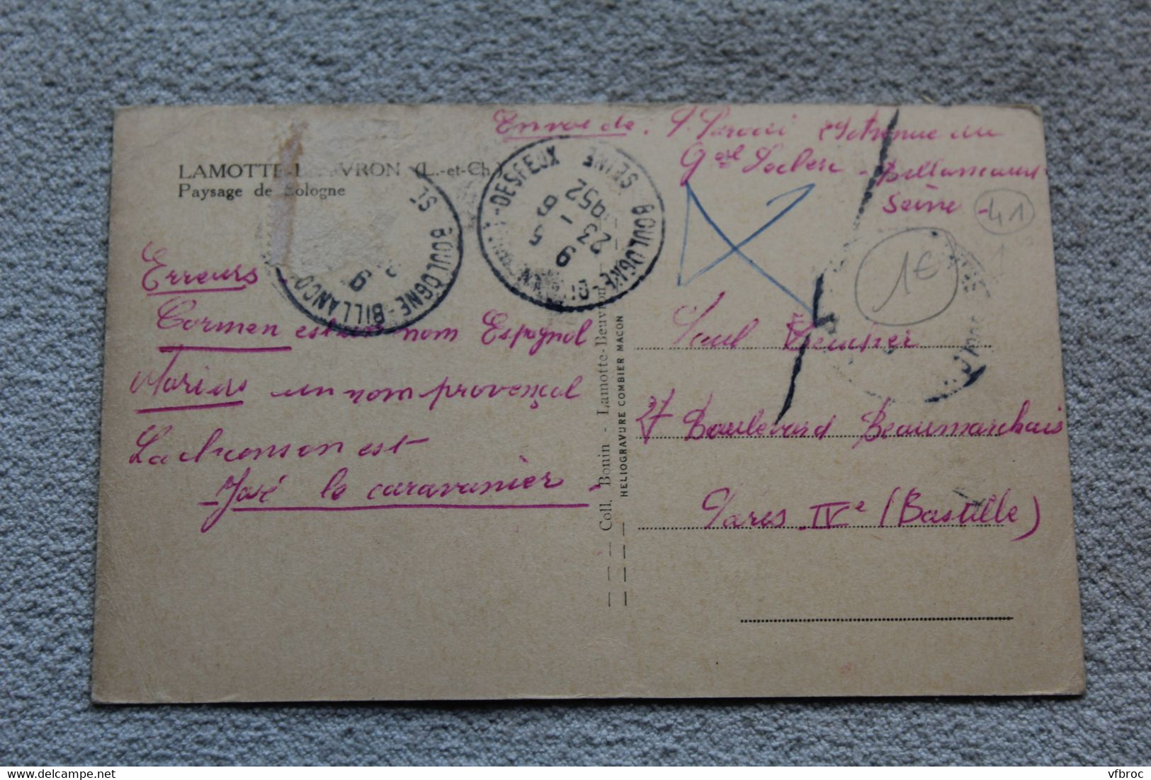Cpsm 1952, Lamotte Beuvron, Paysage De Sologne, Loir Et Cher 41 - Lamotte Beuvron