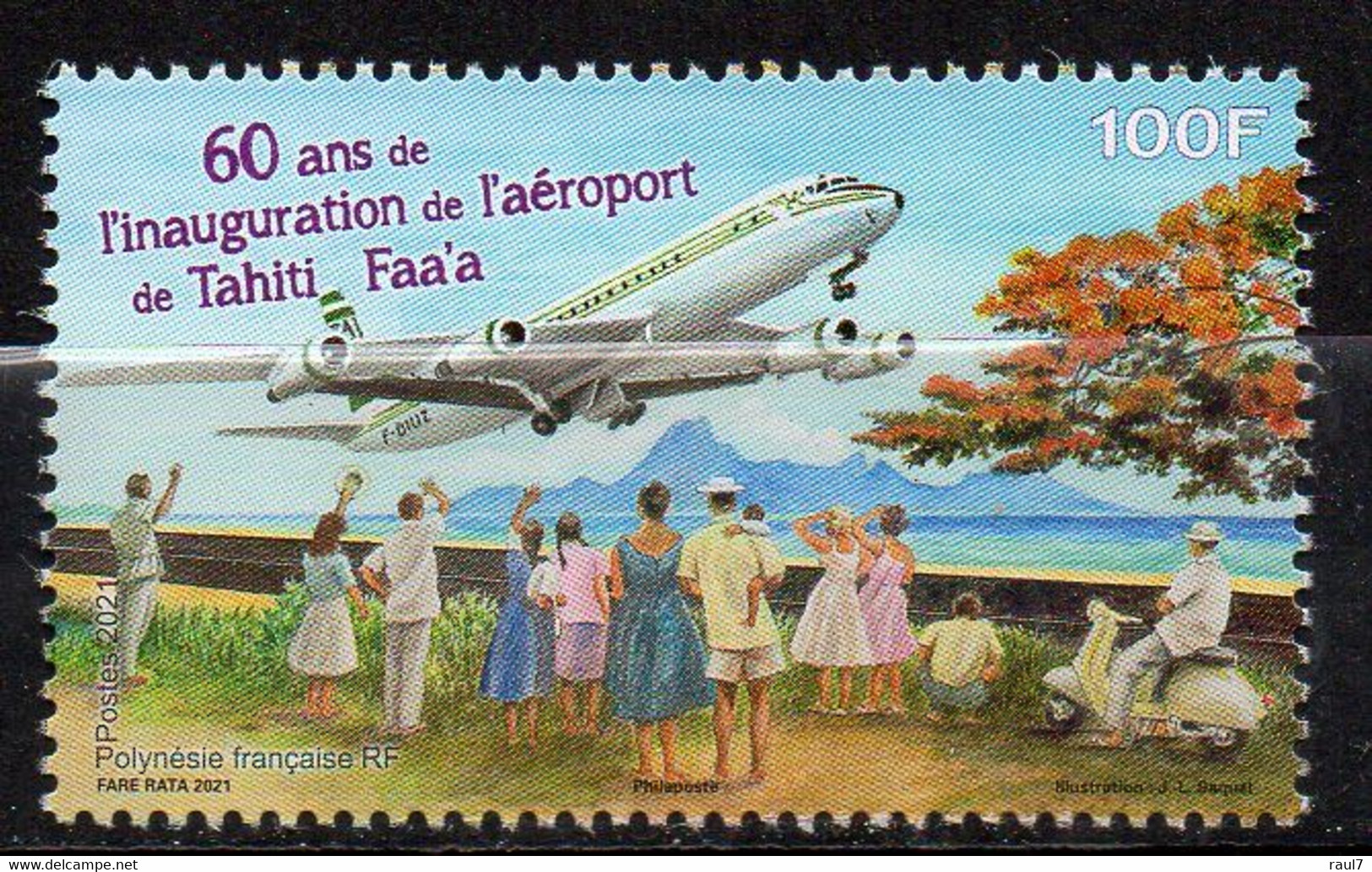 Polynésie Française 2021 - 60 Ans Aéroport De Tahiti, Avions - 1 Val Neuf // Mnh - Neufs