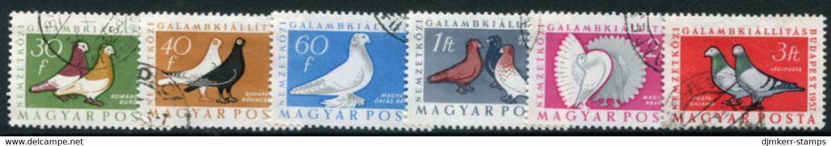 HUNGARY 1957 Pigeons Set Used.  Michel 1505-10 - Usado