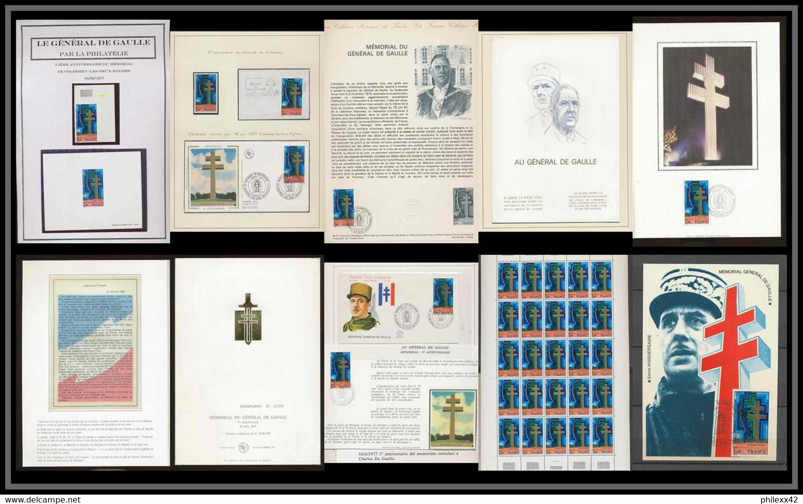 071 Charles De Gaulle - Neuf ** MNH France 1941 Superbe Ensemble Non Dentelé Imperf + Epreuve + Feuilles Sheets - Verzamelingen