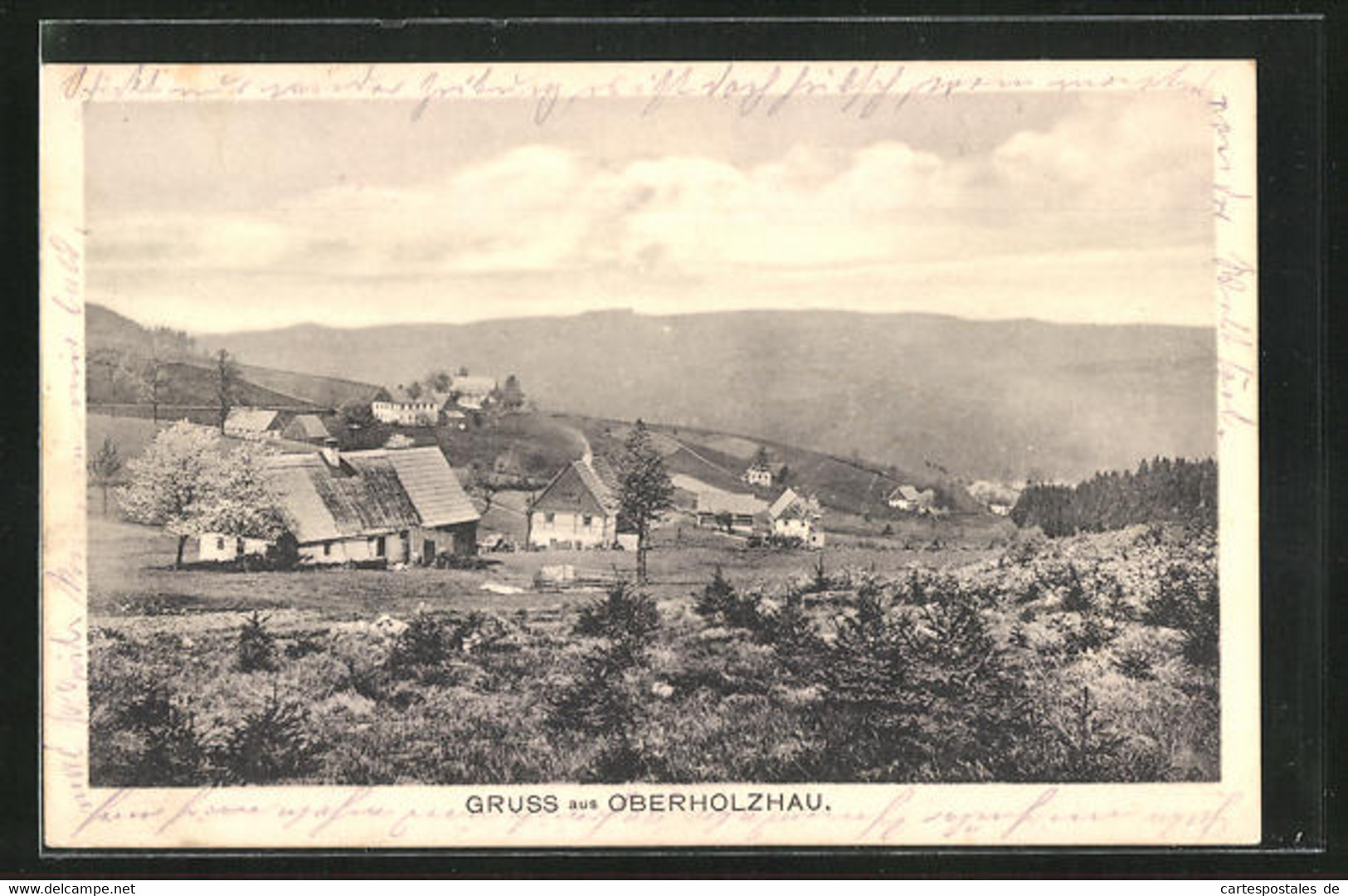 AK Oberholzhau, Blick Auf Den Ort Und Das Tal - Oberholzhau (Erzgeb.)