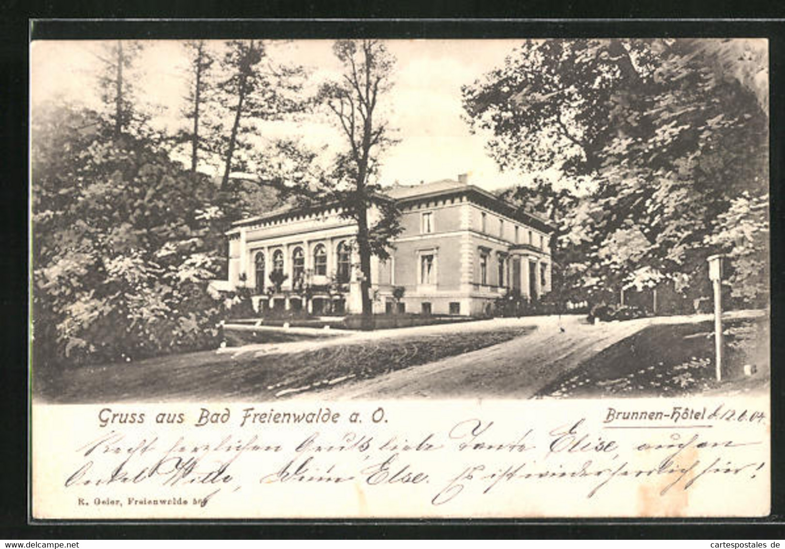 AK Bad Freienwalde An Der Oder, Blick Zum Brunnen-Hotel - Bad Freienwalde