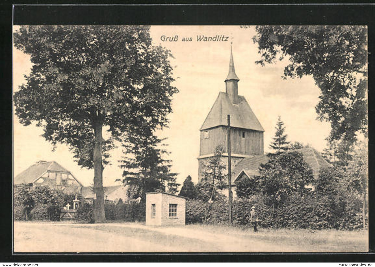 AK Wandlitz, Ortspartie An Der Kirche - Wandlitz