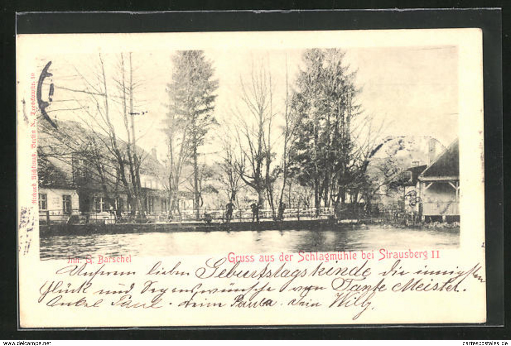 AK Strausberg, Gasthaus Schlagmühle Am Fluss - Strausberg