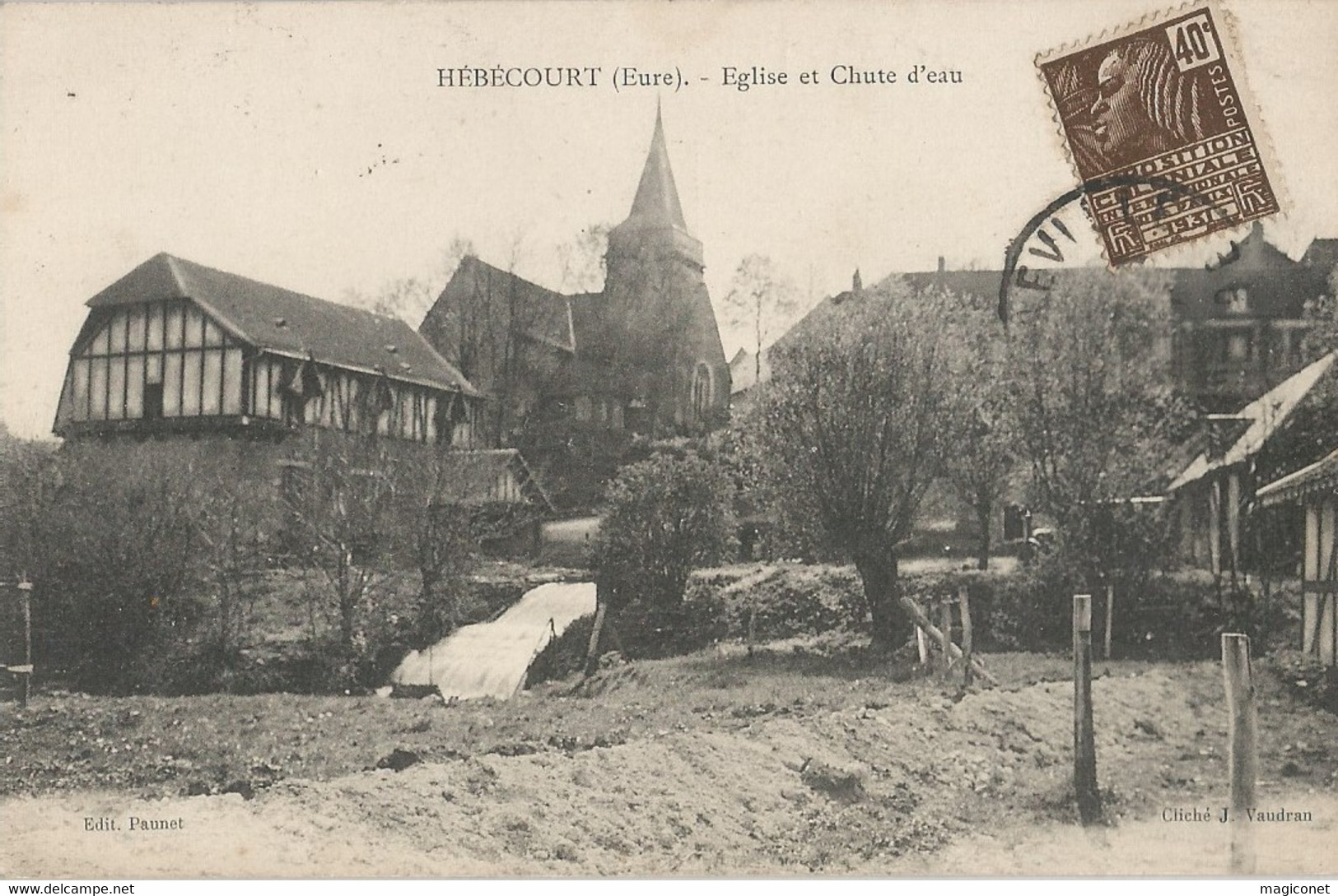 CPA - Hébécourt - Eglise Et Chute D'Eau - Hébécourt