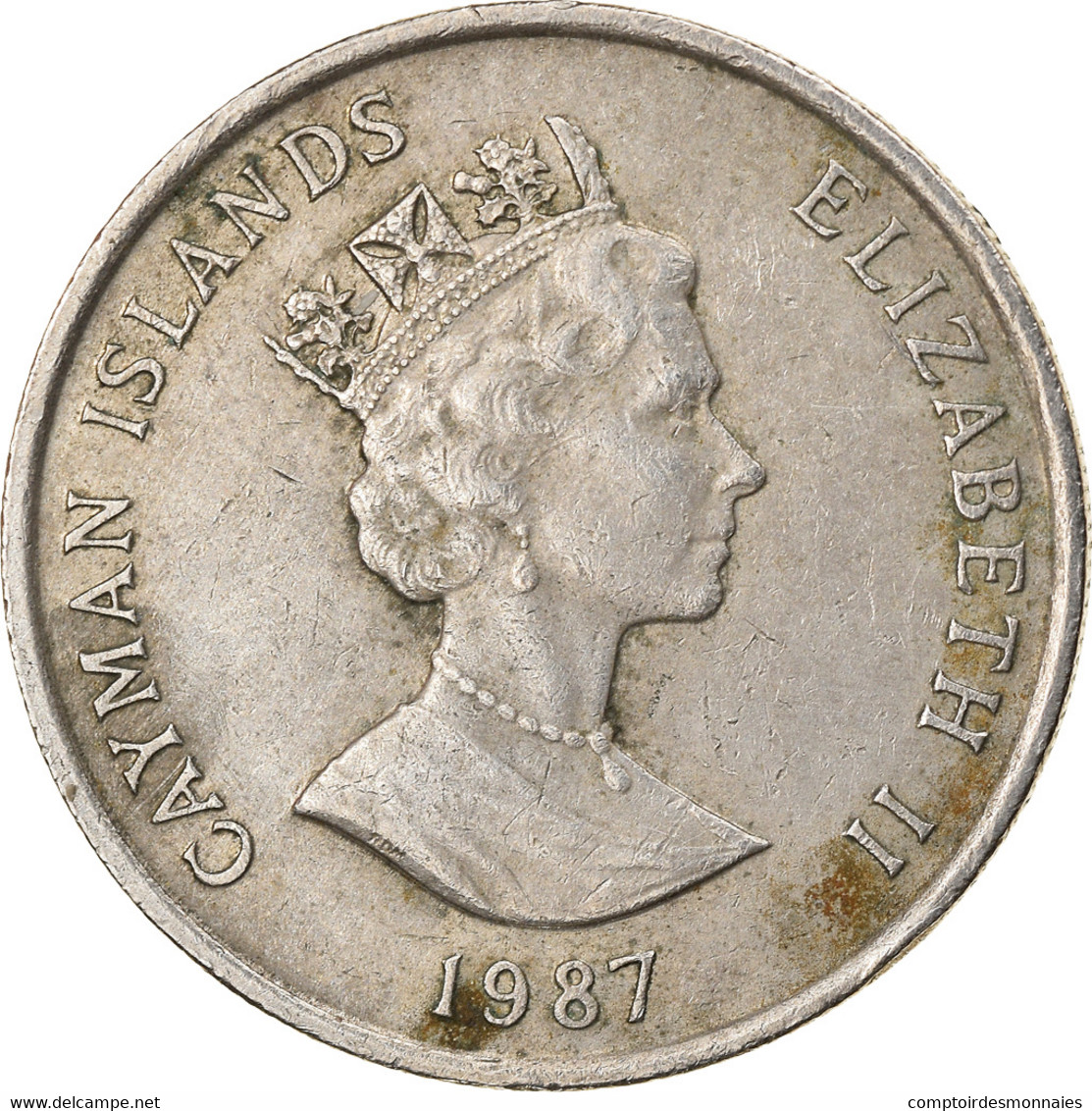 Monnaie, Îles Caïmans, 25 Cents, 1987, TTB, Copper-nickel, KM:90 - Kaimaninseln