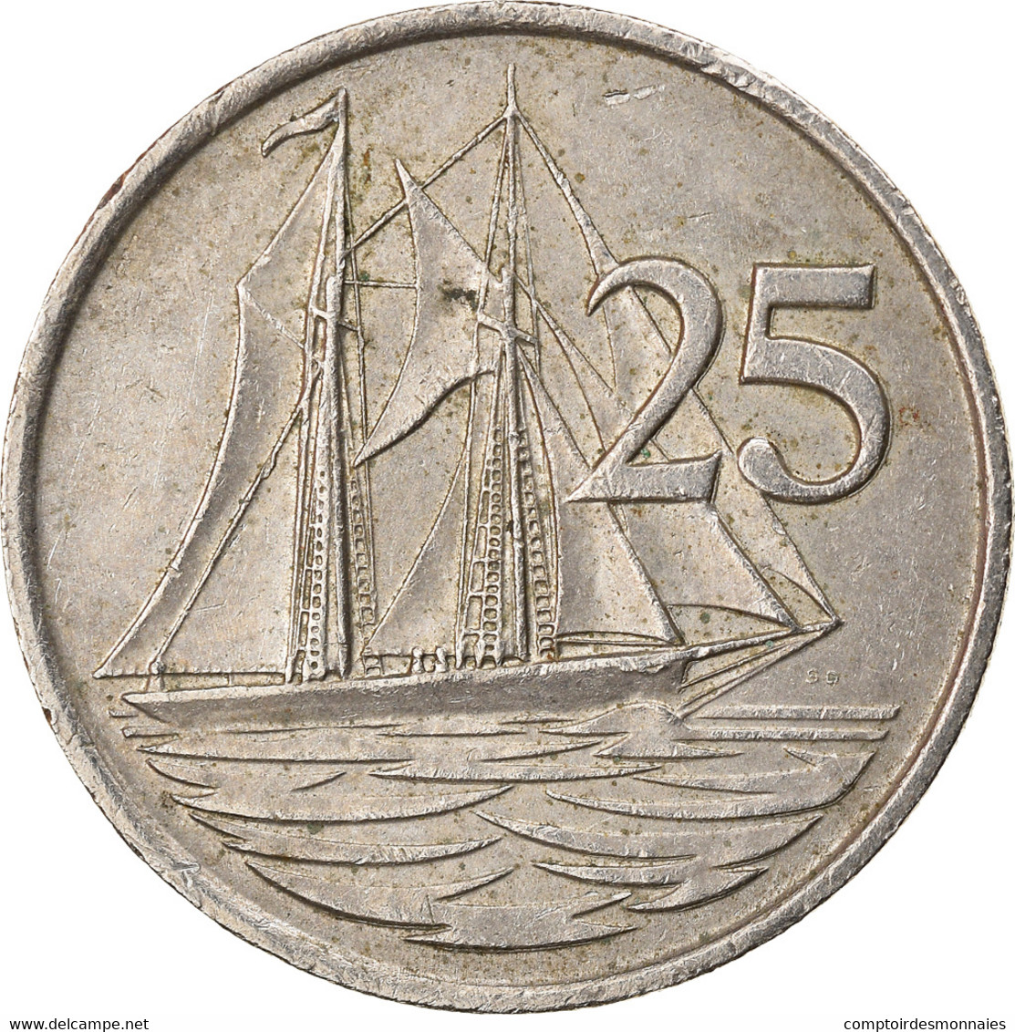 Monnaie, Îles Caïmans, 25 Cents, 1987, TTB, Copper-nickel, KM:90 - Cayman Islands