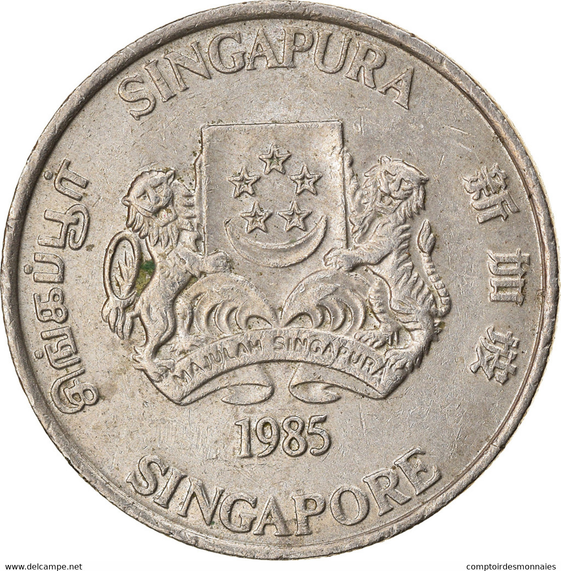 Monnaie, Singapour, 20 Cents, 1985, British Royal Mint, TTB+, Copper-nickel - Singapour