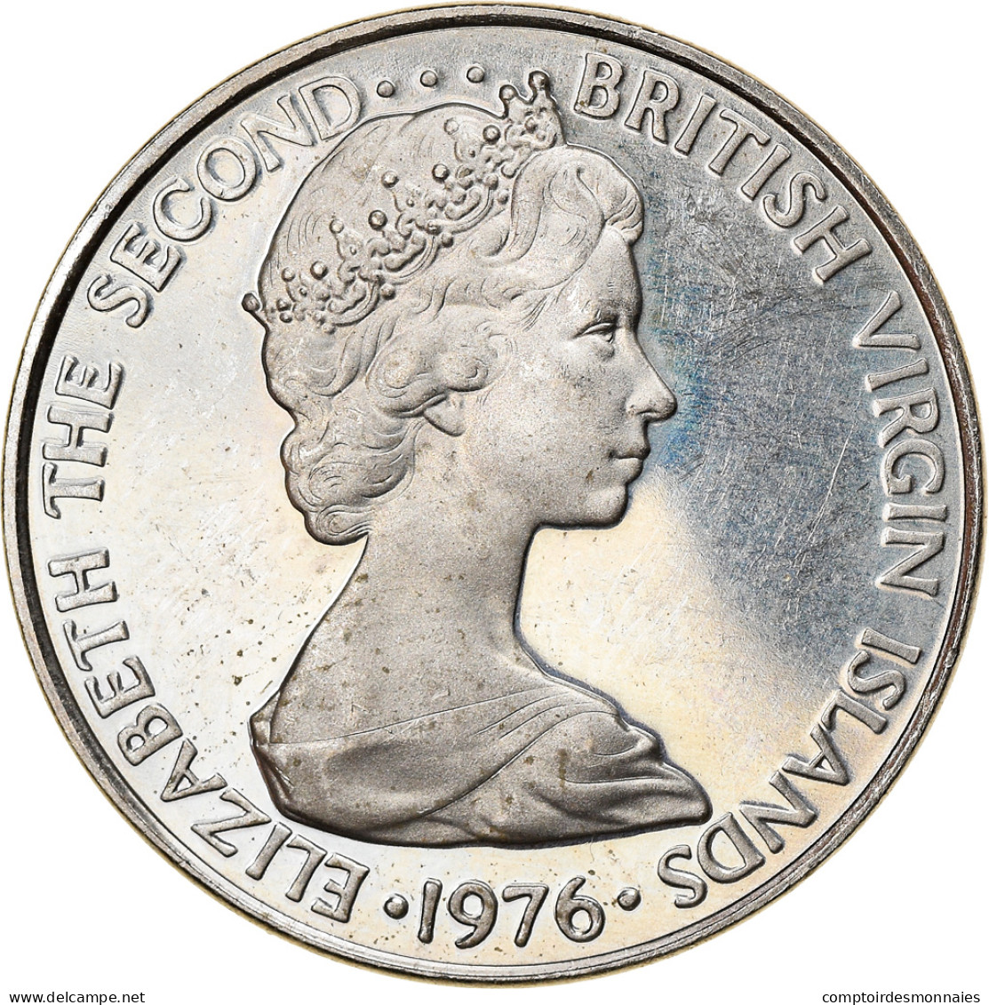 Monnaie, BRITISH VIRGIN ISLANDS, Elizabeth II, 5 Cents, 1976, Franklin Mint - British Virgin Islands