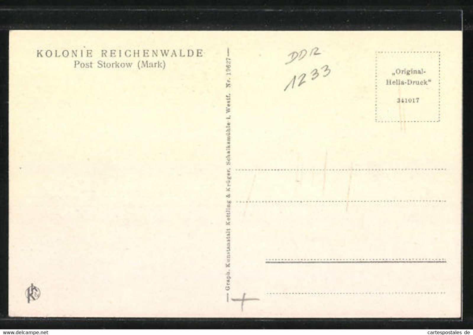 AK Storkow / Mark, Kolonie Reichenwalde, Speisesaal Mit Kindern - Storkow