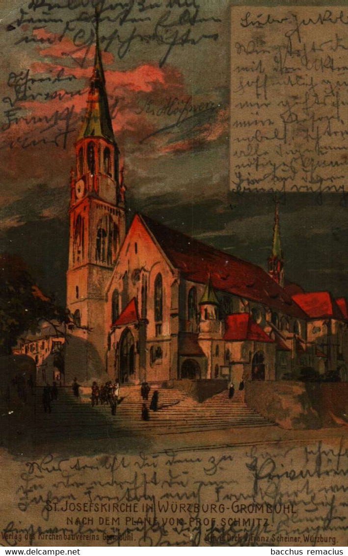 WÜRZBURG-GROMBÜHL St.Josefskirche Plan Prof.Schmitz Von Würzburg üb.Ettelbruck Nach Michelau/Luxbg Geschickt 9.9.03 (1x) - Ettelbruck