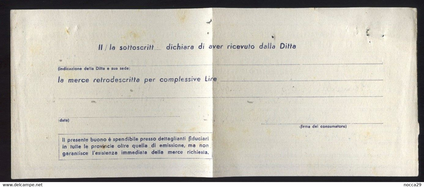 FEBBRAIO 1945 - 2^ GUERRA MONDIALE - BUONO DI ACQUISTO ABBIGLIAMENTO RILASCIATO DAL COMUNE DI VERBANIA  (STAMP59) - Textile