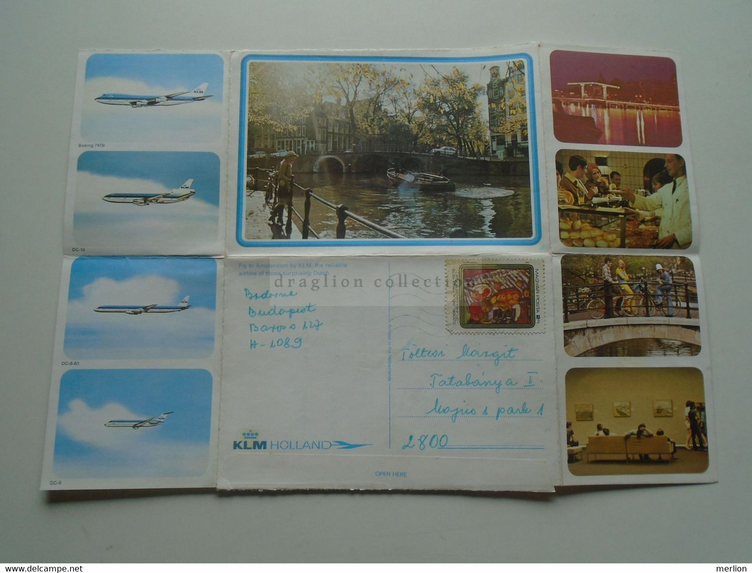 D179593    KLM AIRLINE  NETHERLANDS HOLLAND  ENVELOPE COVER  Ca 1970  -posted In Hungary - Non Classés