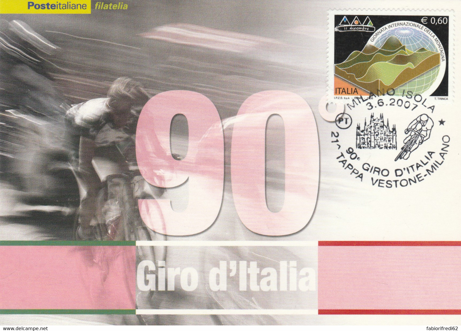 CARTOLINA MAXIMUM CARD FDC 2007 0,6 90 GIRO D'ITALIA (MX397 - Cartas Máxima