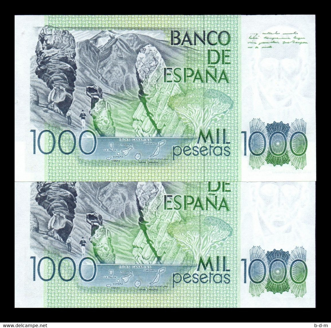 España Pareja 1000 Pesetas Pérez Galdos 1979 Pick 158 Sin Serie EBC XF - [ 4] 1975-… : Juan Carlos I
