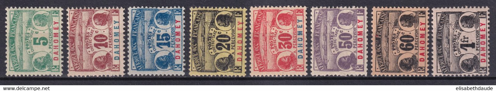 1906 - DAHOMEY - PALMIERS FAIDHERBE BALLAY - SERIE COMPLETE TAXE * MH CHARNIERE CORRECTE - COTE 2020 = 168 EUR. - 1906-08 Palmiers – Faidherbe – Ballay