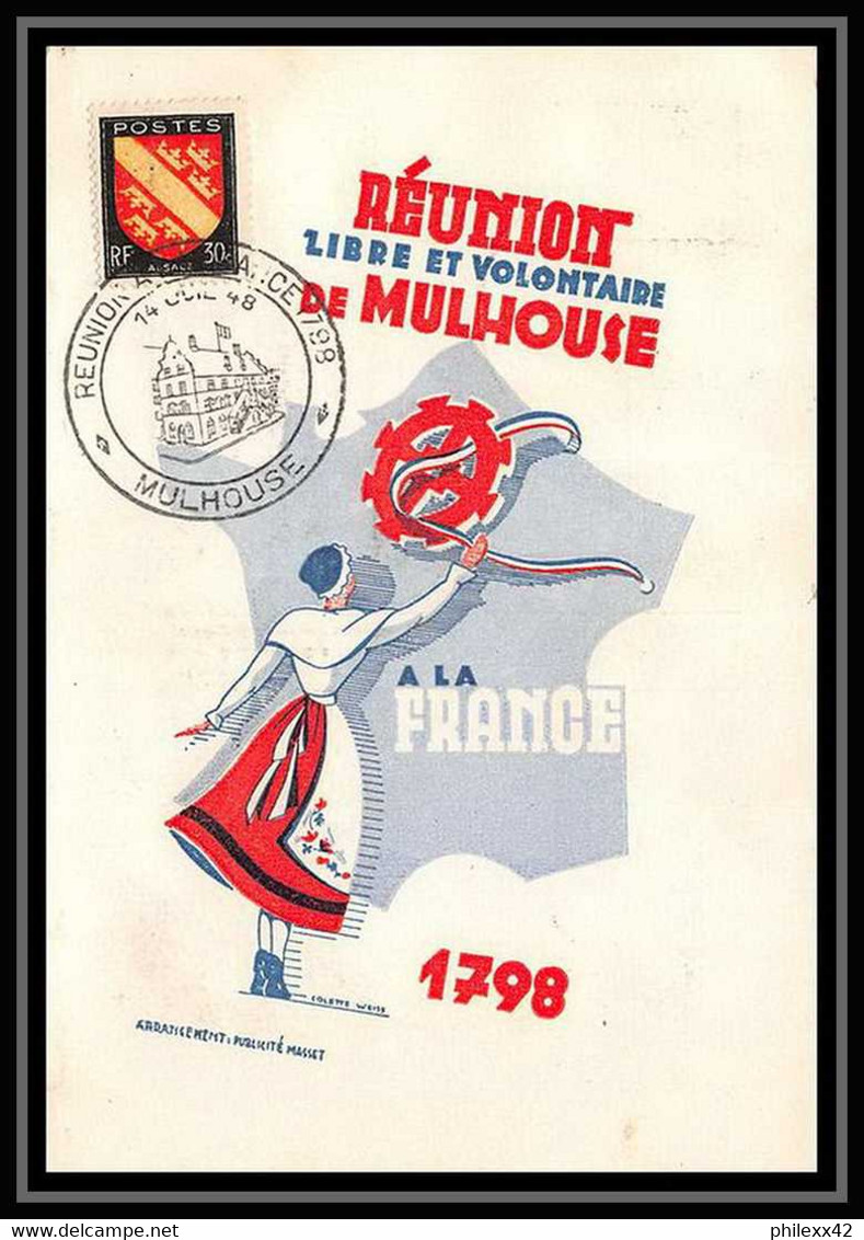 3852 France Lettre (cover) Mulhouse REUNION LIBRE ET VOLONTAIRE DE MULHOUSE A LA FRANCE 1798 - 1948 - 1921-1960: Modern Period