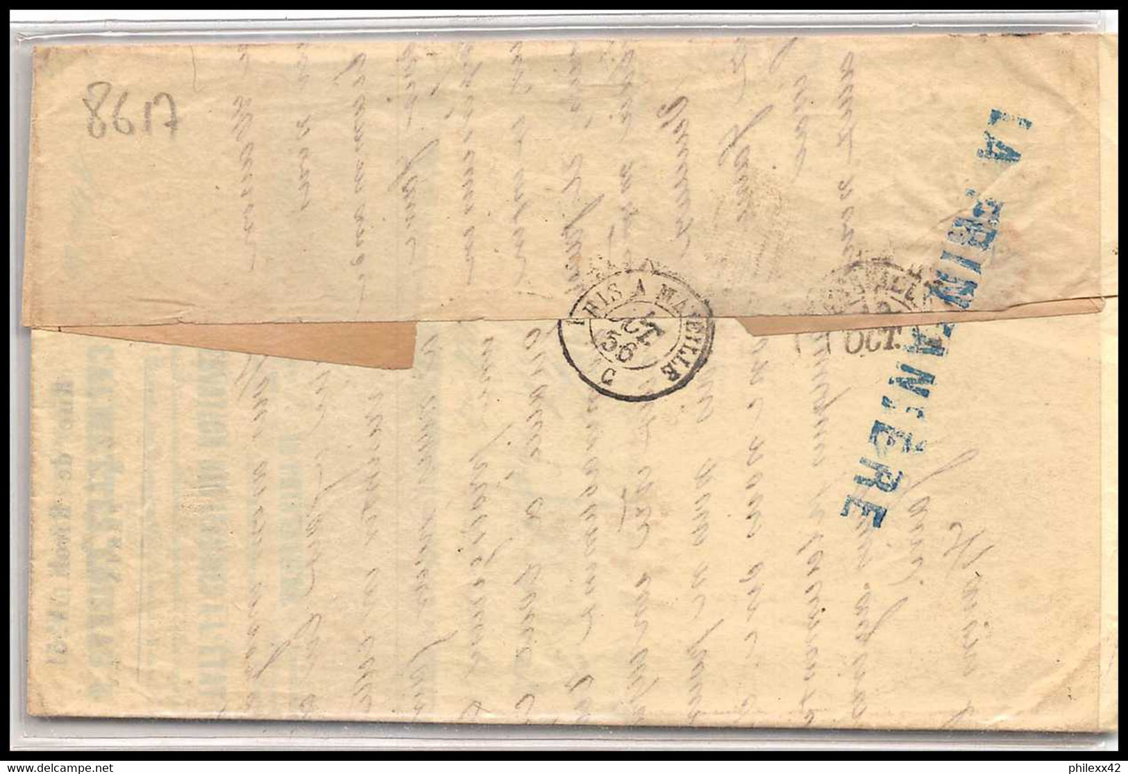 8617 LAC Entete La Printaniere N 14 Napoleon 20c Paris 1856 Pour Marseille France Lettre (cover) - 1849-1876: Periodo Classico