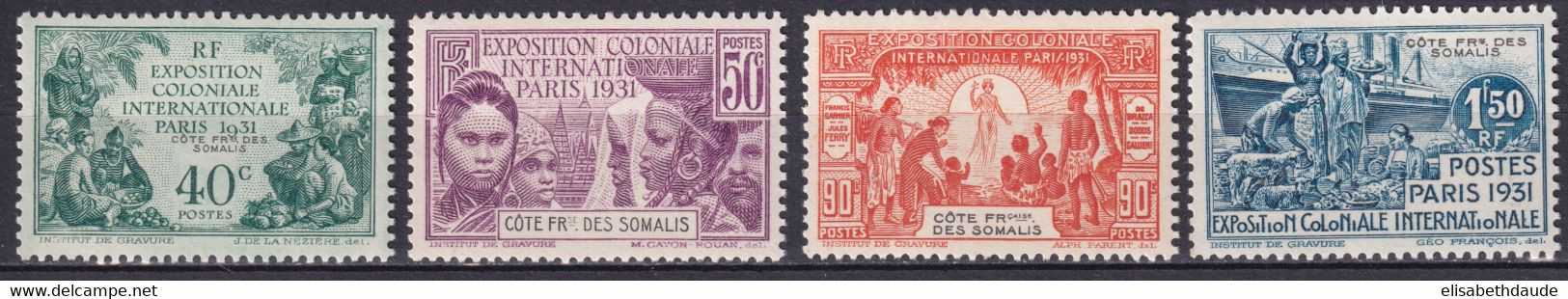 COTE DES SOMALIS - EXPO 31 YVERT N° 137/140 * MLH - COTE 2020 = 36 EUR. - Unused Stamps