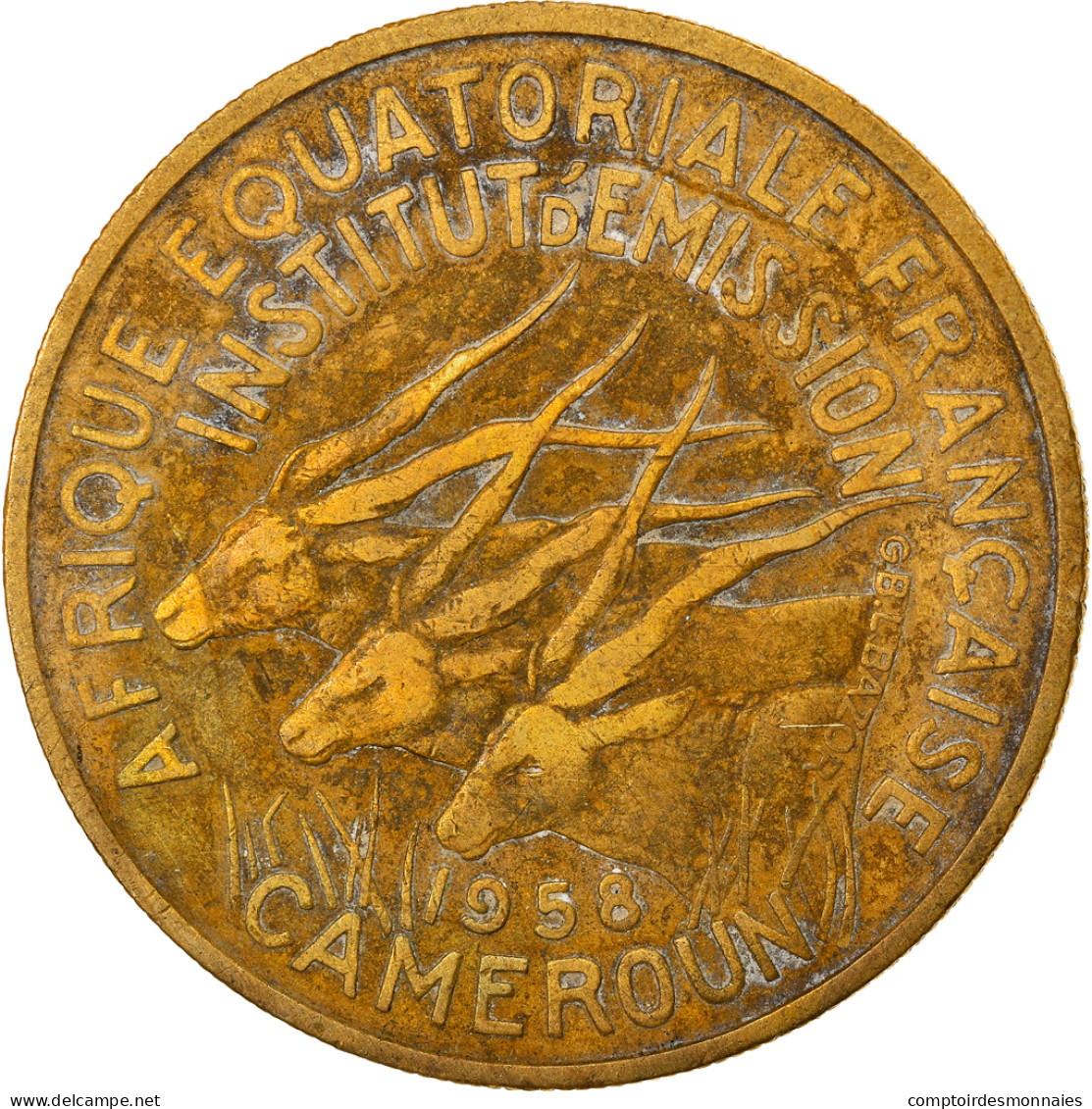 Monnaie, Cameroun, 25 Francs, 1958, Paris, TB, Aluminum-Bronze, KM:12 - Cameroon