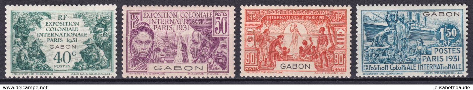 GABON - EXPO 31 YVERT N° 121/124 * MLH - COTE 2020 = 22 EUR. - Neufs