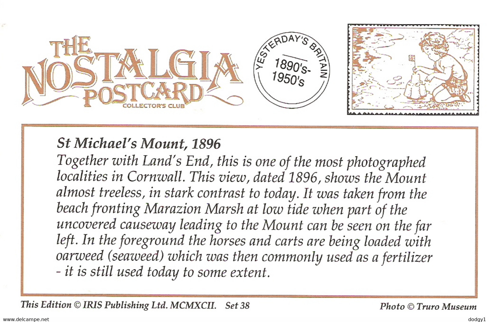 NOSTALGIA POSTCARD ST. MICHAELS MOUNT, 1896 Box1c - St Michael's Mount