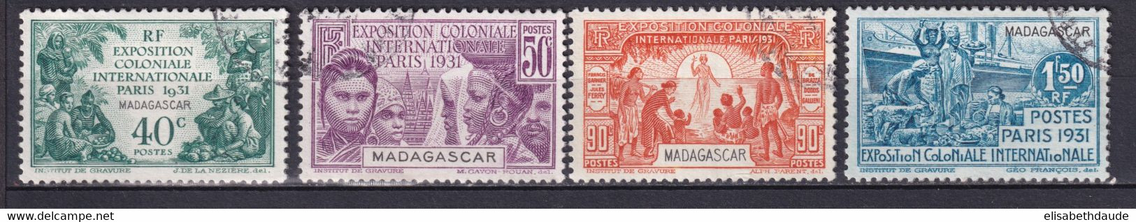 MADAGASCAR - EXPO 31 YVERT N° 179/182 OBLITERES - COTE 2015 = 9 EUR. - Gebraucht