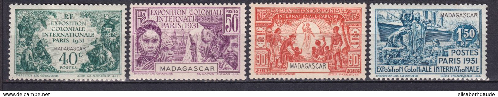 MADAGASCAR - EXPO 31 YVERT N° 179/182 * MH - COTE 2022 = 16 EUR. - Neufs