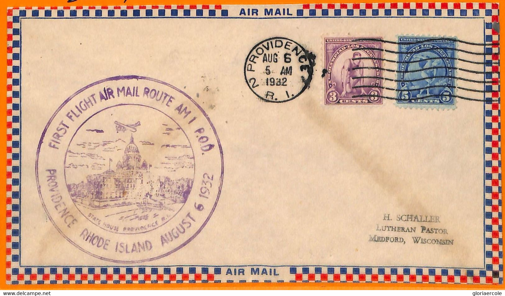 Aa2909 - USA - POSTAL HISTORY - 1932 Olympics FIRST FLIGHT COVER Providence - Ete 1932: Los Angeles