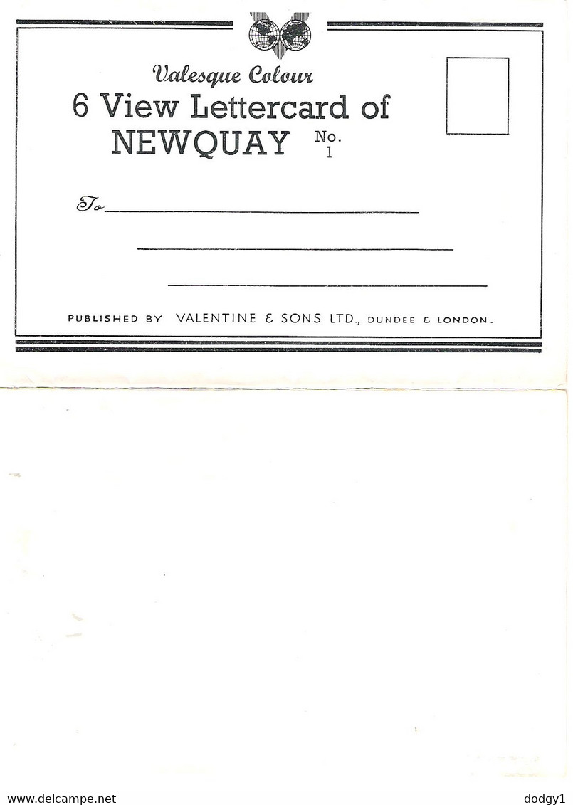 NEWQUAY CORNWALL. SIX CARD LETTER FORM, UNUSED POSTCARDS Box1e - Newquay